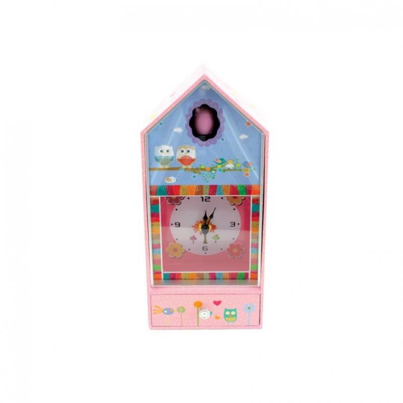 Spieluhr - Eulenhaus mit Uhr