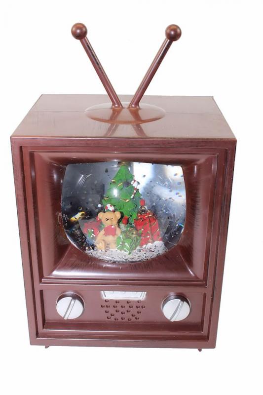 Spieluhr Fernseher mit Glitzerkugel